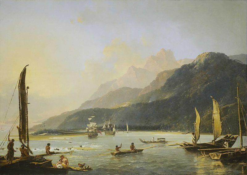 William Hodges Hodges' painting of HMS Resolution and HMS Adventure in Matavai Bay, Tahiti oil painting picture